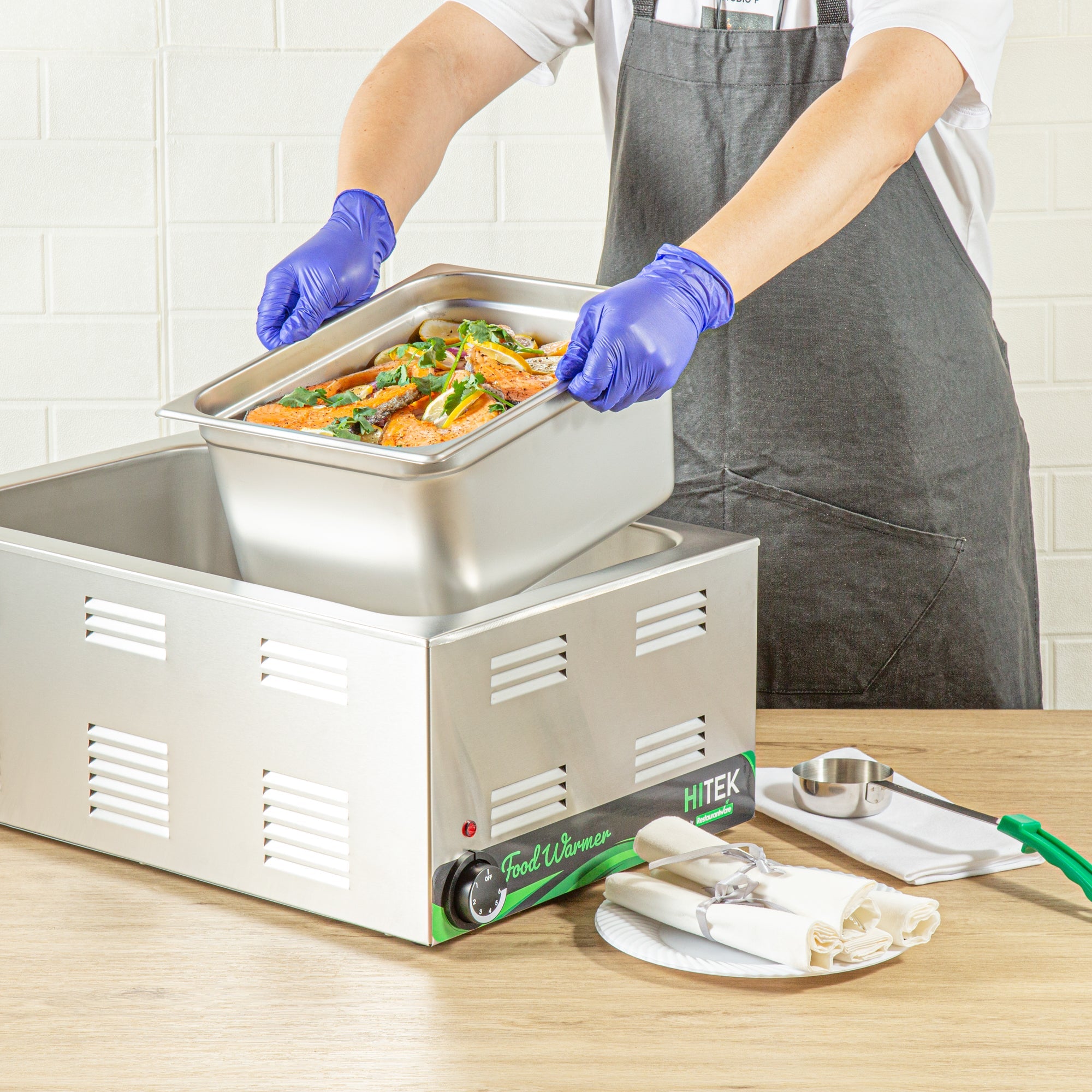Kitchen Tek Stainless Steel 1/2 Size Steam Table Pan - 6 Inch Deep, Anti Jam, 24 Gauge - 6 count box