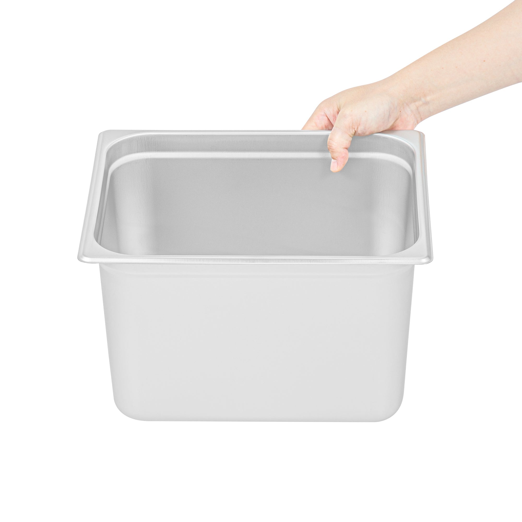 Kitchen Tek Stainless Steel 1/2 Size Steam Table Pan - 8 Inch Deep, Anti Jam, 24 Gauge - 6 count box