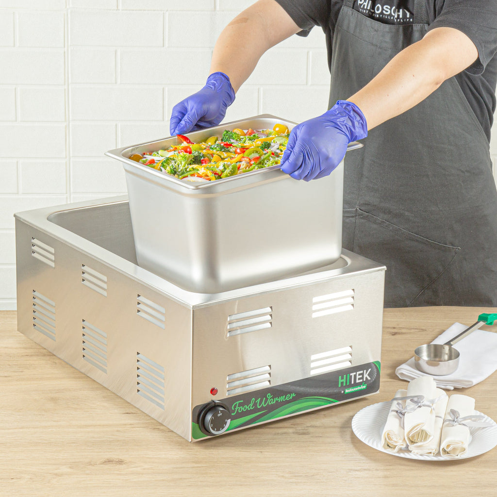 Kitchen Tek Stainless Steel 1/2 Size Steam Table Pan - 8 Inch Deep, Anti Jam, 24 Gauge - 6 count box