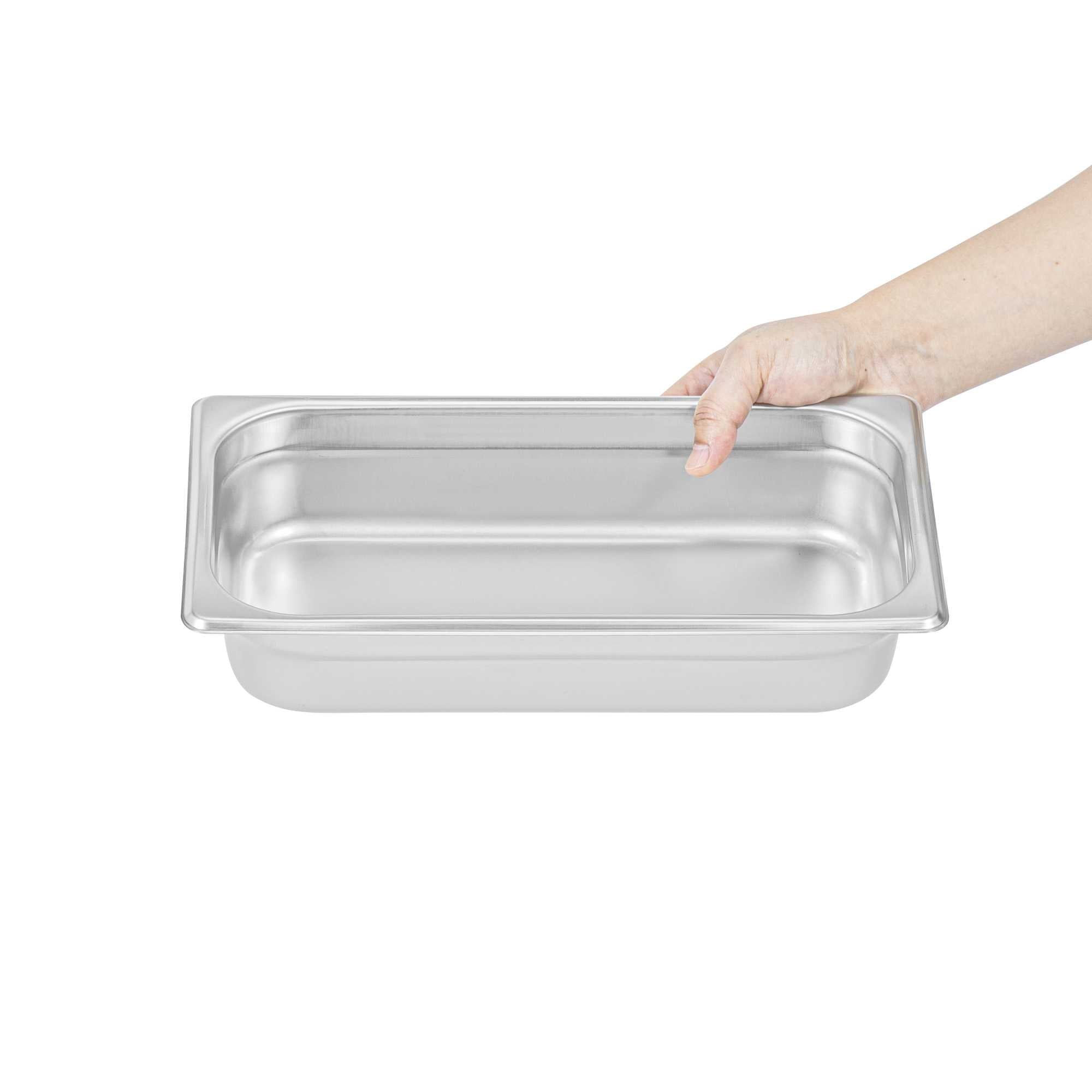 Kitchen Tek Stainless Steel 1/3 Size Steam Table Pan - 2 1/2 Inch Deep, Anti Jam, 24 Gauge - 1 count box