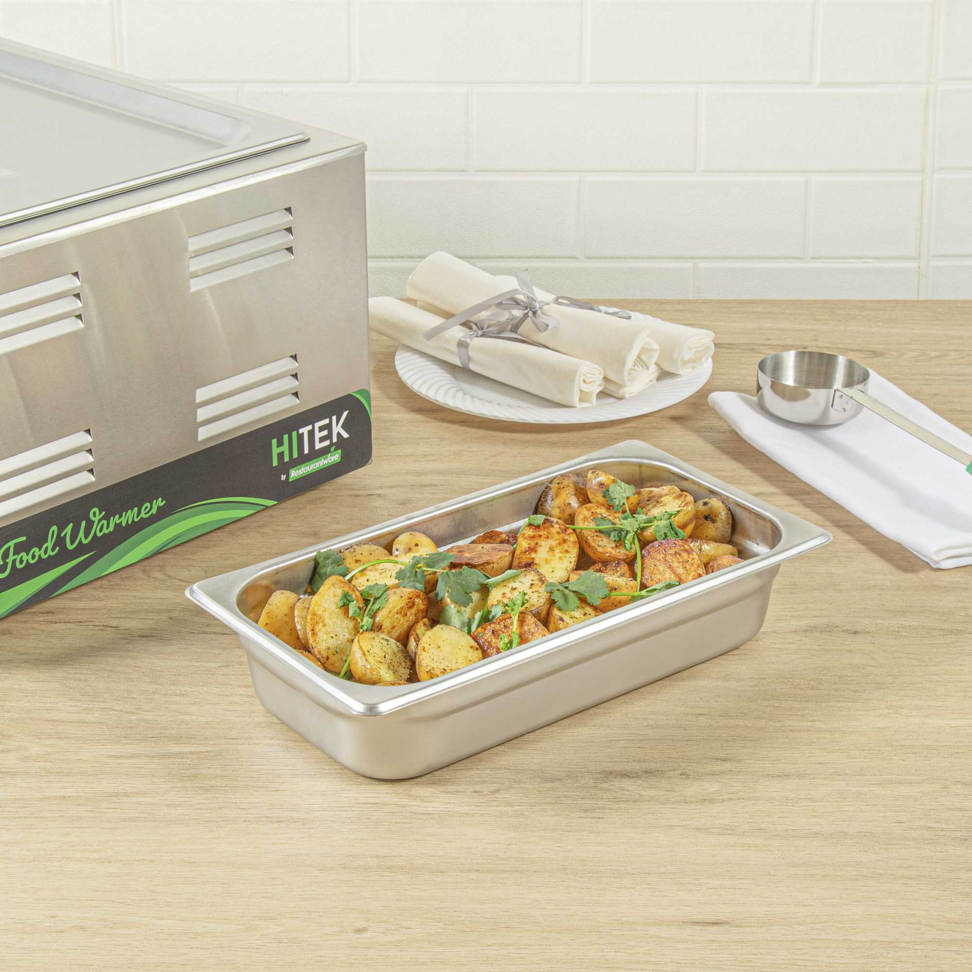 Kitchen Tek Stainless Steel 1/3 Size Steam Table Pan - 2 1/2 Inch Deep, Anti Jam, 24 Gauge - 1 count box