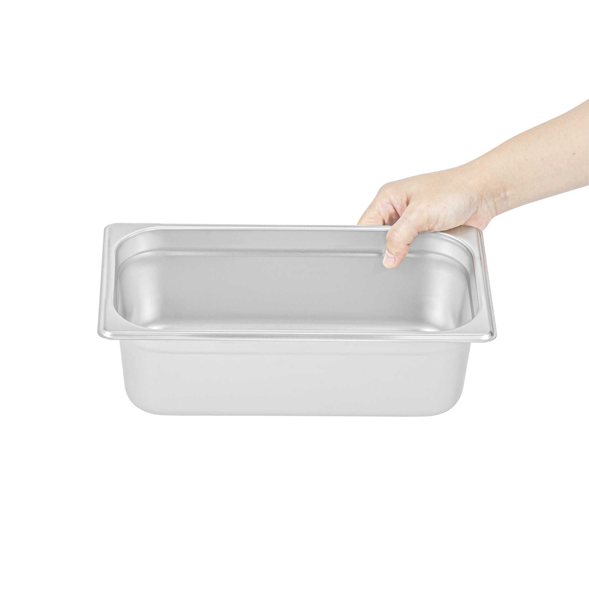 Kitchen Tek Stainless Steel 1/3 Size Steam Table Pan - 4 Inch Deep, Anti Jam, 24 Gauge - 1 count box