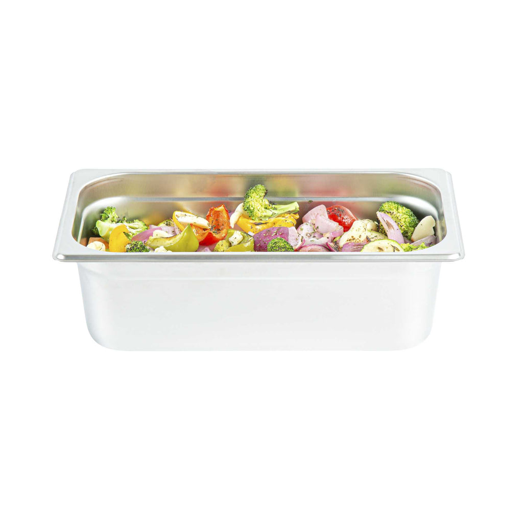Kitchen Tek Stainless Steel 1/3 Size Steam Table Pan - 4 Inch Deep, Anti Jam, 24 Gauge - 1 count box