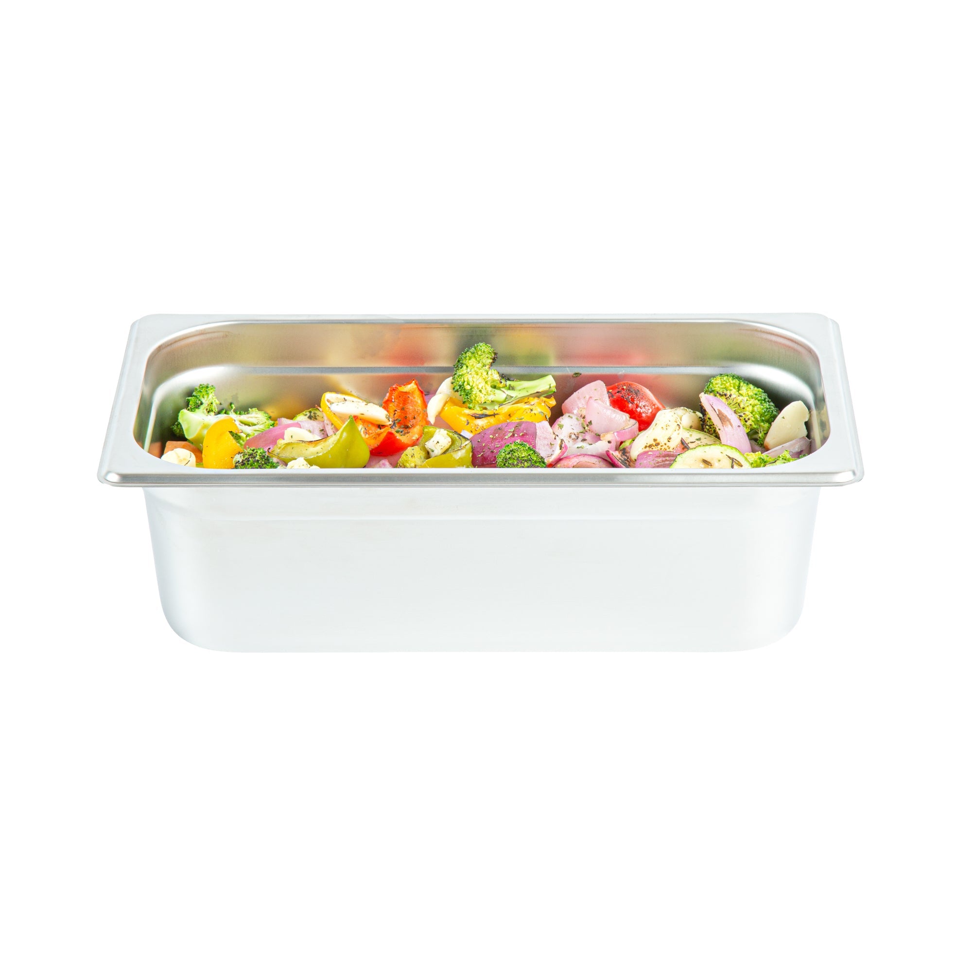 Kitchen Tek Stainless Steel 1/3 Size Steam Table Pan - 4 Inch Deep, Anti Jam, 24 Gauge - 12 count box
