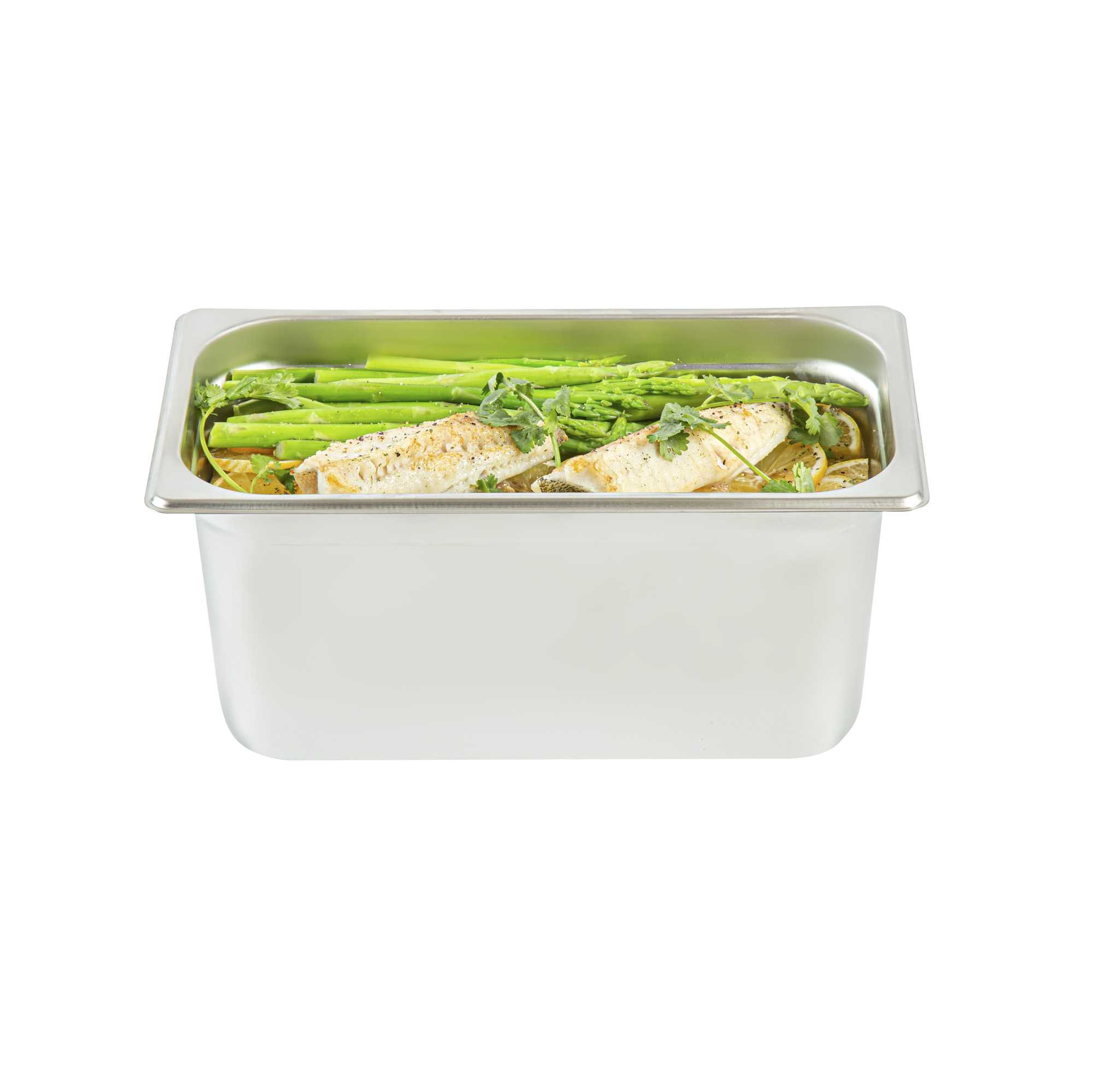 Kitchen Tek Stainless Steel 1/3 Size Steam Table Pan - 6 Inch Deep, Anti Jam, 24 Gauge - 1 count box