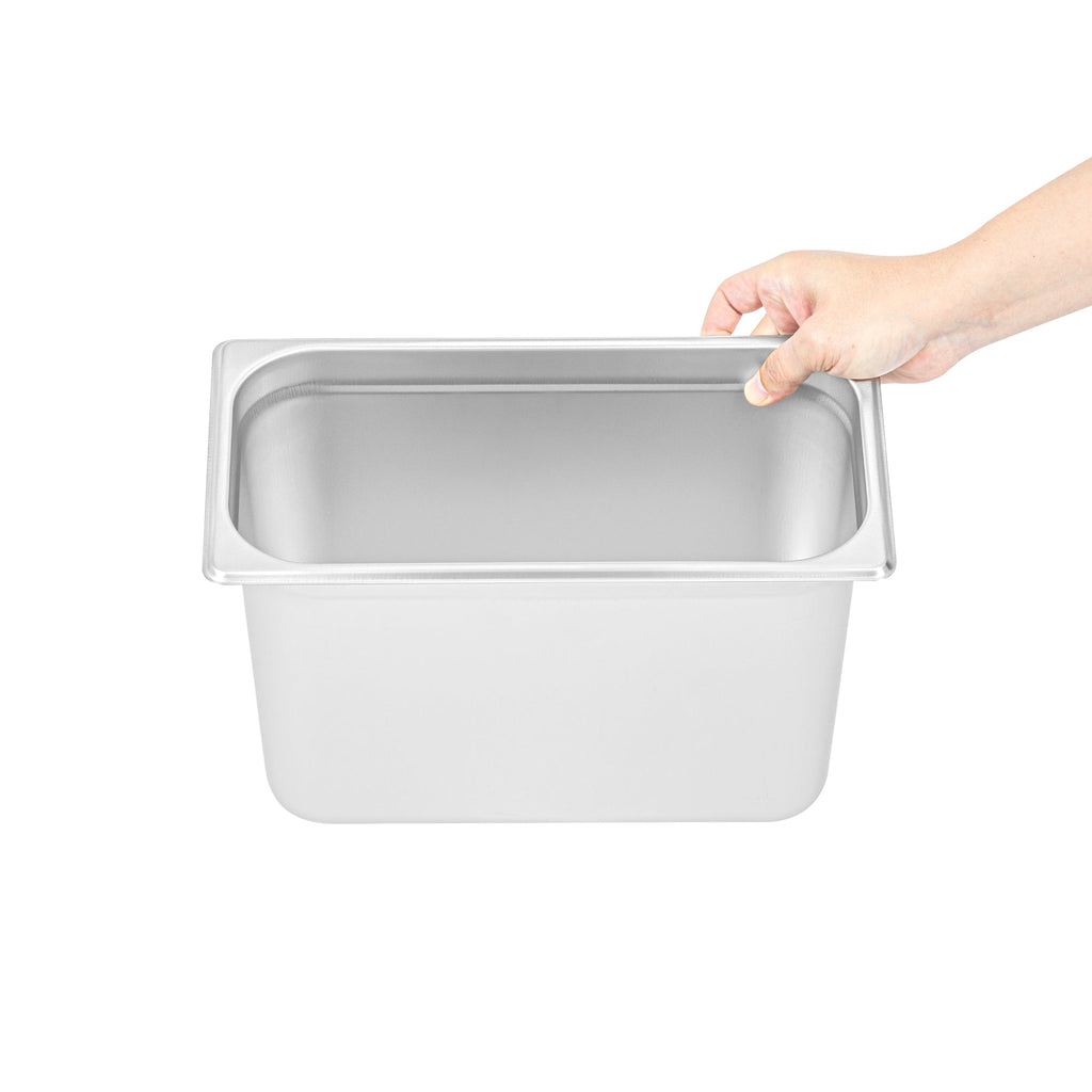 Kitchen Tek Stainless Steel 1/3 Size Steam Table Pan - 8 Inch Deep, Anti Jam, 24 Gauge - 12 count box