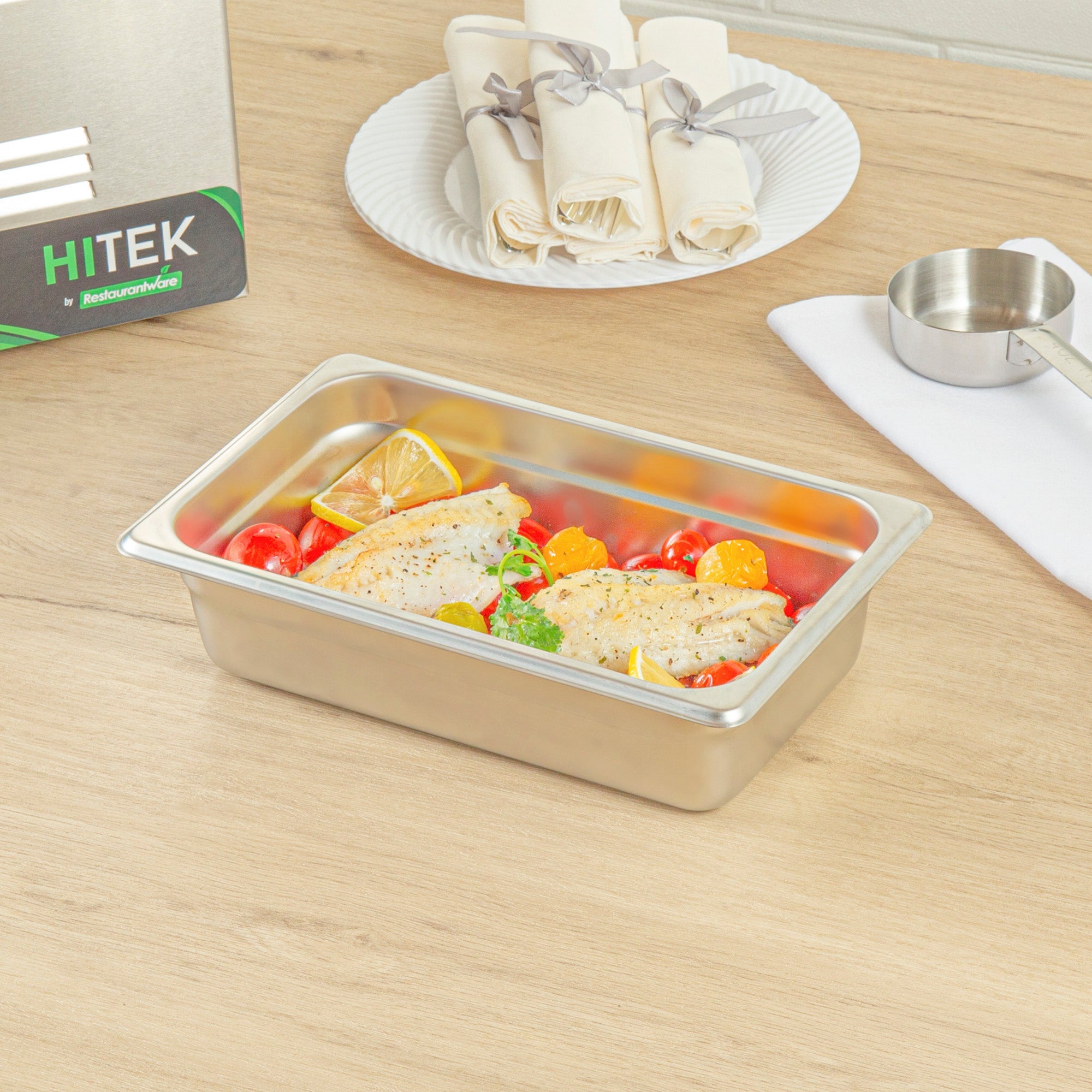 Kitchen Tek Stainless Steel 1/4 Size Steam Table Pan - 2 1/2 Inch Deep, Anti Jam, 24 Gauge - 1 count box