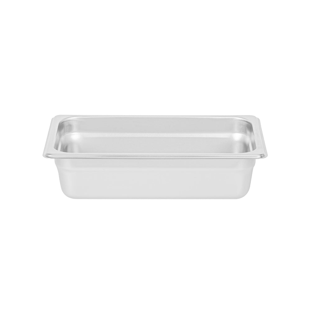 Kitchen Tek Stainless Steel 1/4 Size Steam Table Pan - 2 1/2 Inch Deep, Anti Jam, 24 Gauge - 12 count box