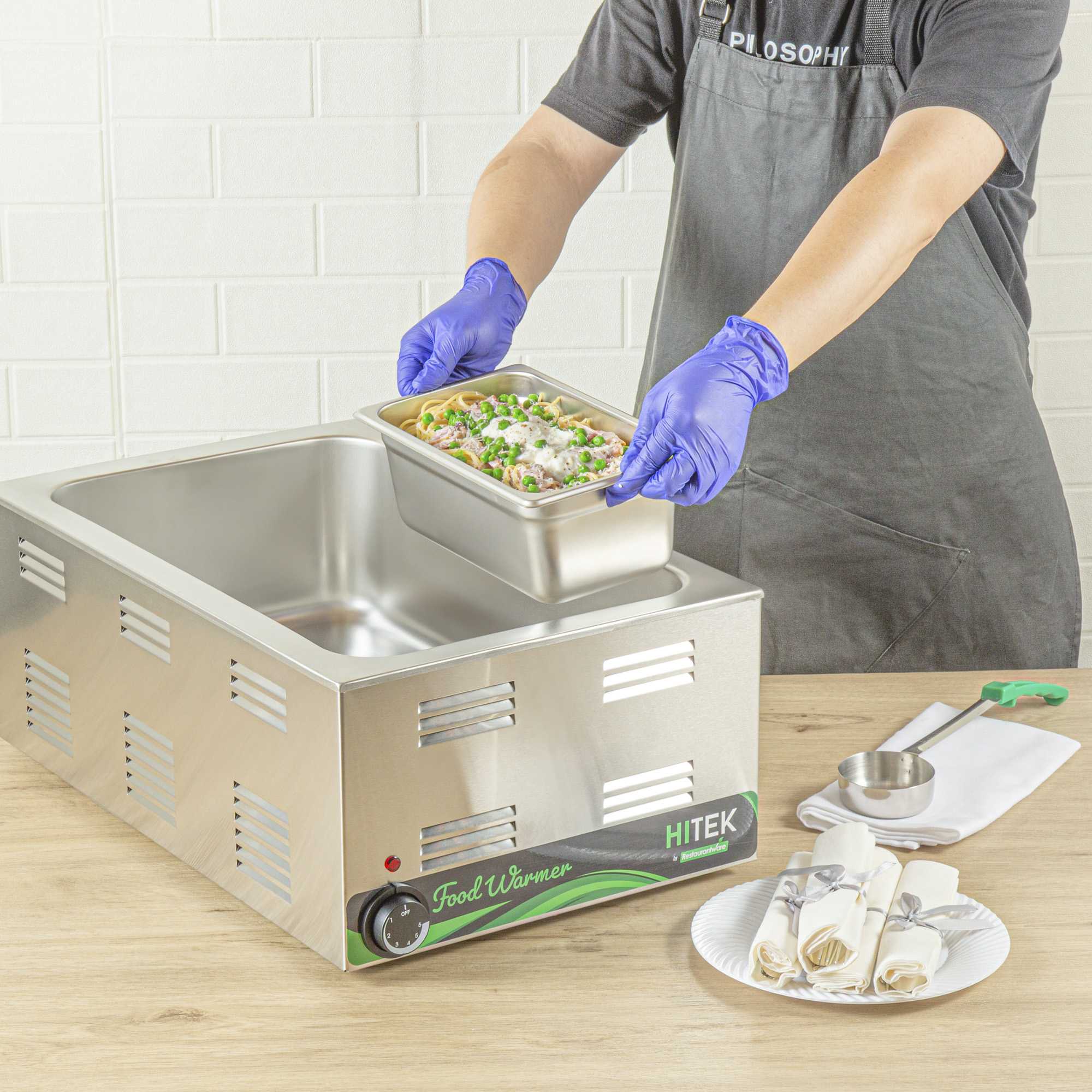 Kitchen Tek Stainless Steel 1/4 Size Steam Table Pan - 4 Inch Deep, Anti Jam, 24 Gauge - 1 count box