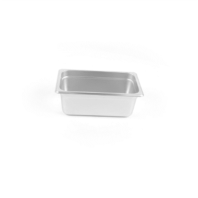 Kitchen Tek Stainless Steel 1/4 Size Steam Table Pan - 4 Inch Deep, Anti Jam, 24 Gauge - 12 count box