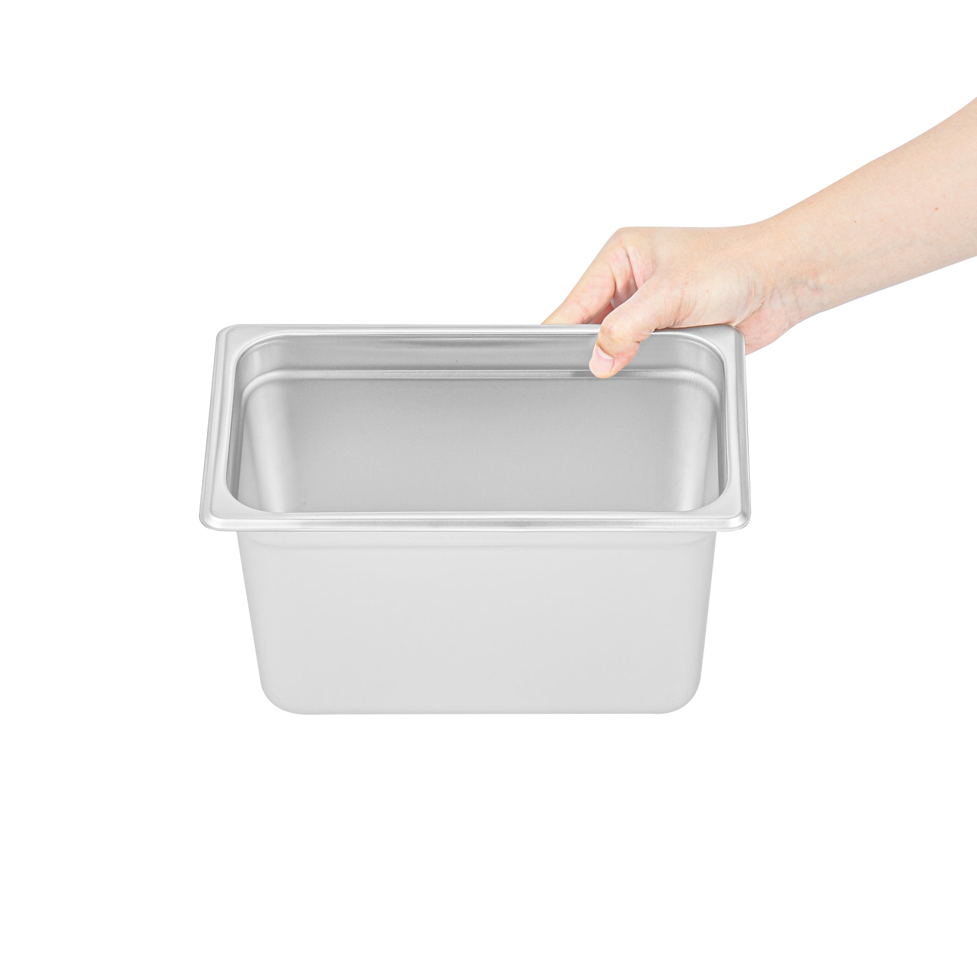 Kitchen Tek Stainless Steel 1/4 Size Steam Table Pan - 6 Inch Deep, Anti Jam, 24 Gauge - 12 count box