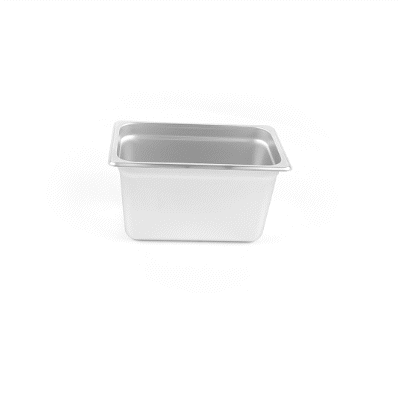 Kitchen Tek Stainless Steel 1/4 Size Steam Table Pan - 6 Inch Deep, Anti Jam, 24 Gauge - 12 count box