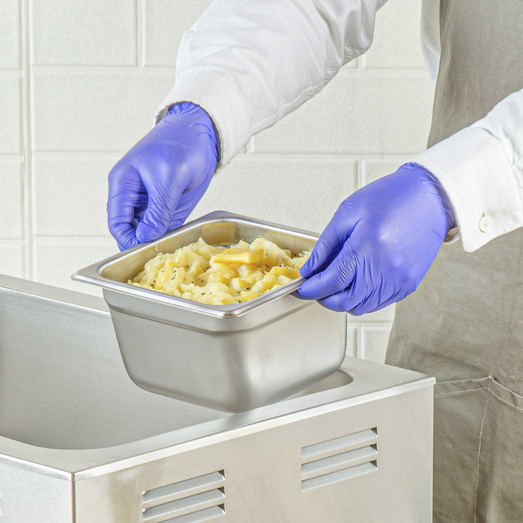 Kitchen Tek Stainless Steel 1/6 Size Steam Table Pan - 4 Inch Deep, Anti Jam, 24 Gauge - 1 count box
