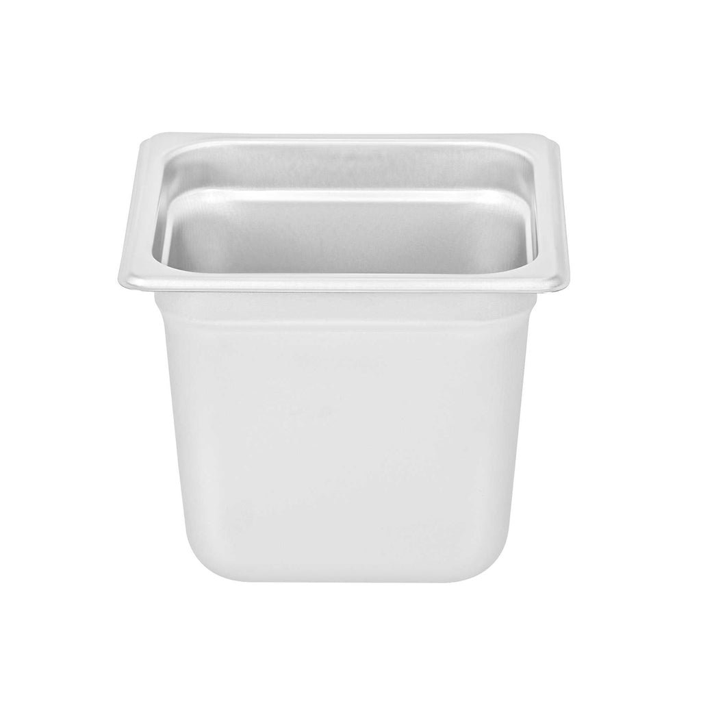 Kitchen Tek Stainless Steel 1/6 Size Steam Table Pan - 6 Inch Deep, Anti Jam, 24 Gauge - 1 count box