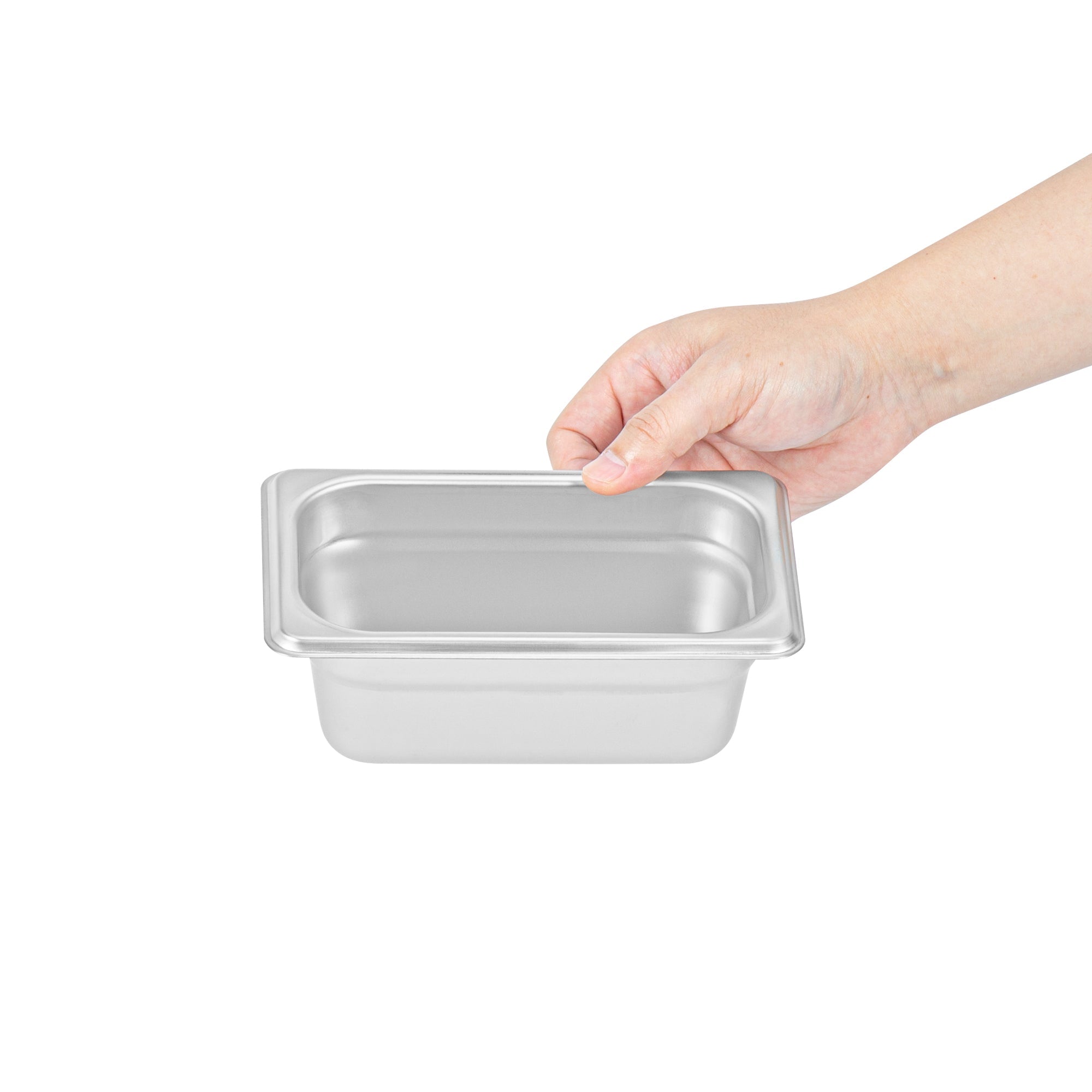 Kitchen Tek Stainless Steel 1/9 Size Steam Table Pan - 2 1/2 Inch Deep, Anti Jam, 24 Gauge - 12 count box