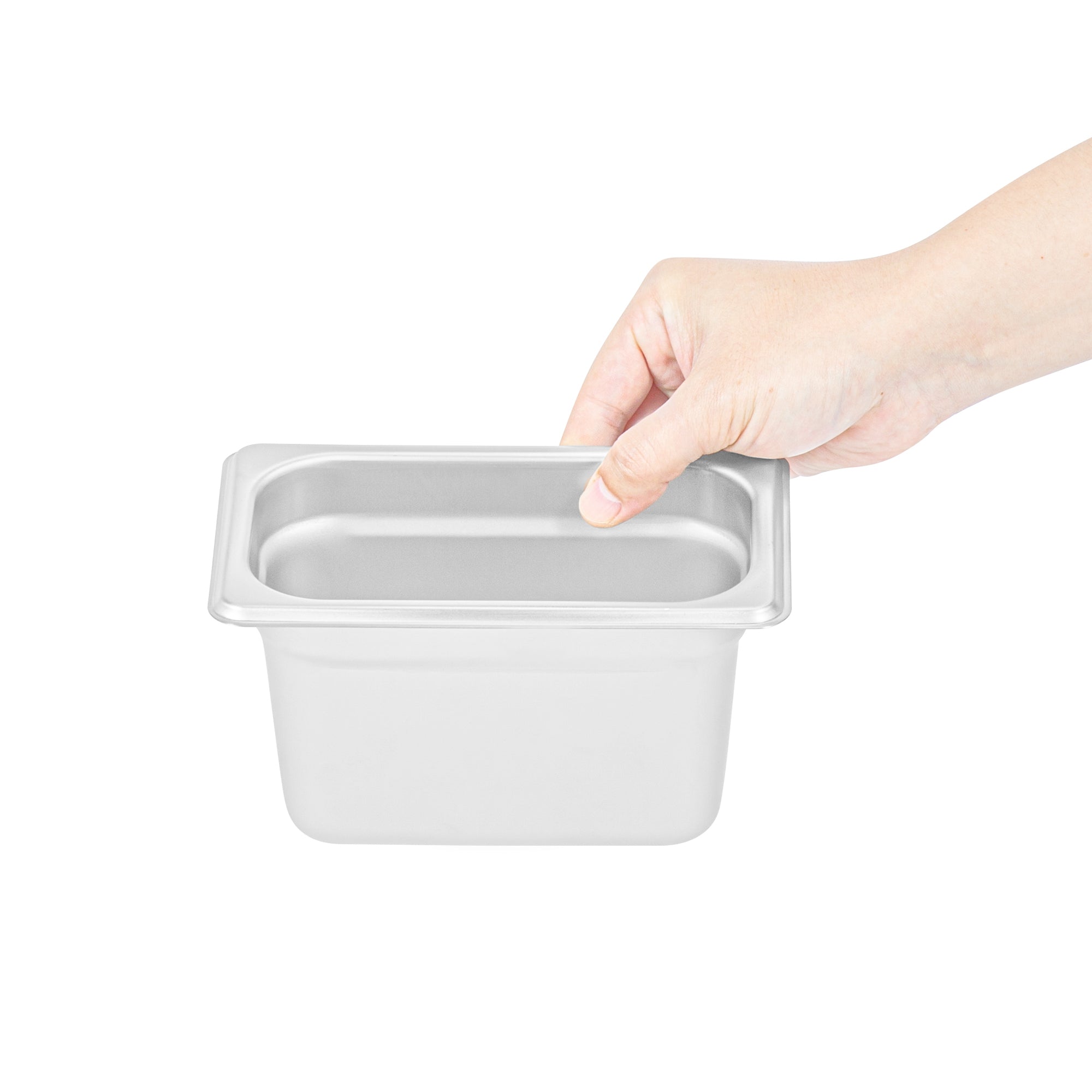 Kitchen Tek Stainless Steel 1/9 Size Steam Table Pan - 4 Inch Deep, Anti Jam, 24 Gauge - 12 count box