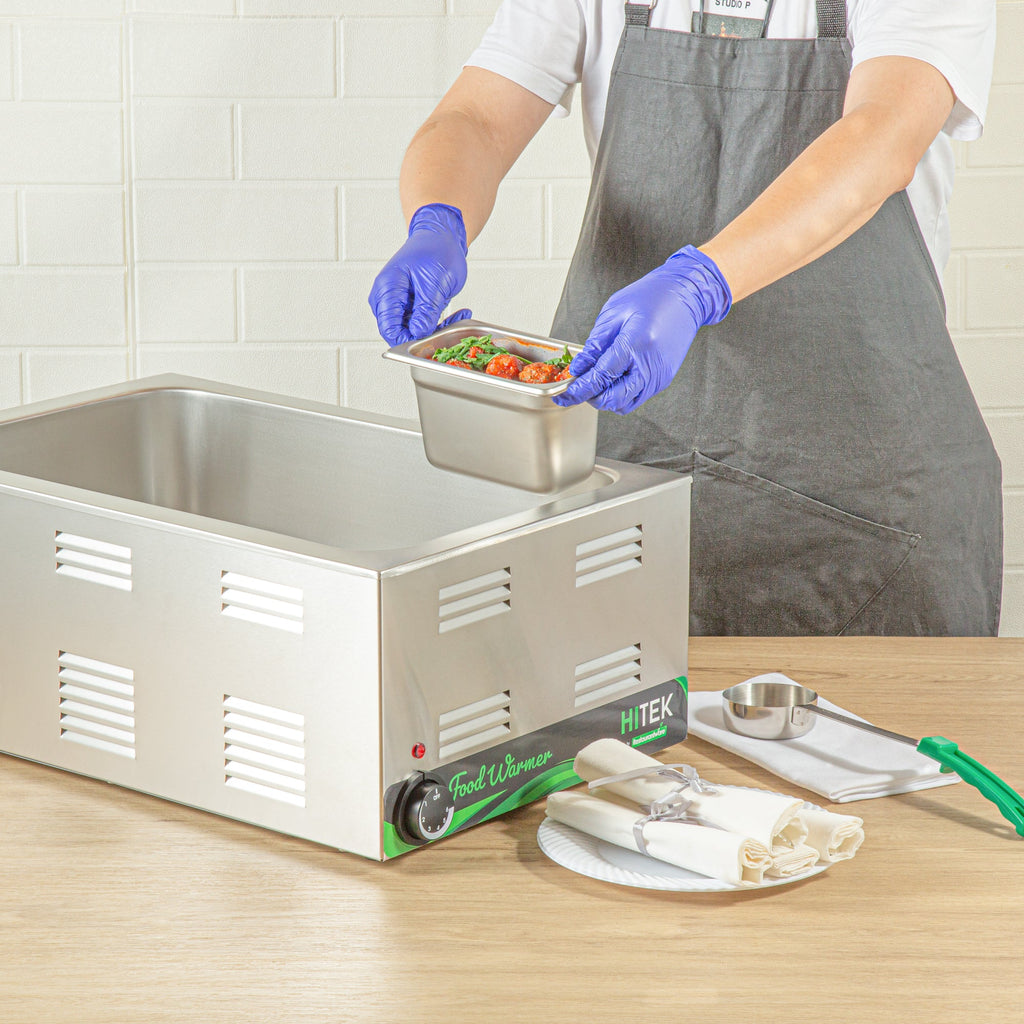 Kitchen Tek Stainless Steel 1/9 Size Steam Table Pan - 4 Inch Deep, Anti Jam, 24 Gauge - 12 count box