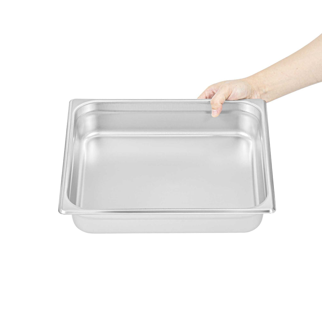 Kitchen Tek Stainless Steel 2/3 Size Steam Table Pan - 2 1/2 Inch Deep, Anti Jam, 24 Gauge - 1 count box