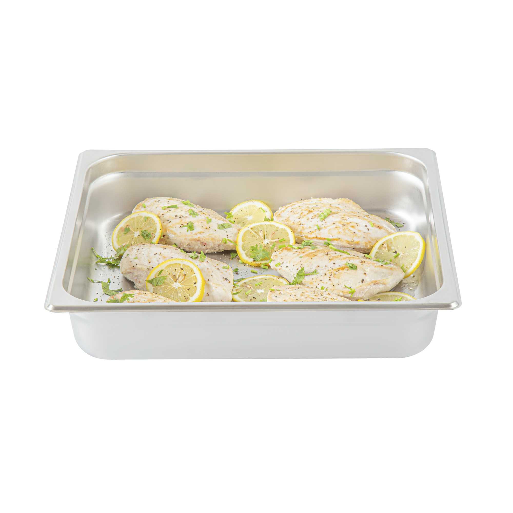 Kitchen Tek Stainless Steel 2/3 Size Steam Table Pan - 2 1/2 Inch Deep, Anti Jam, 24 Gauge - 1 count box