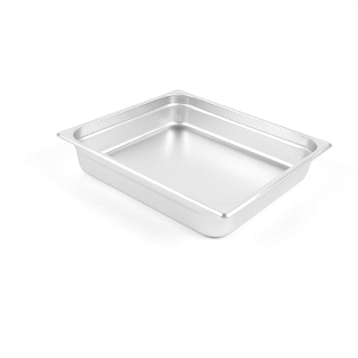 Kitchen Tek Stainless Steel 2/3 Size Steam Table Pan - 2 1/2 Inch Deep, Anti Jam, 24 Gauge - 12 count box