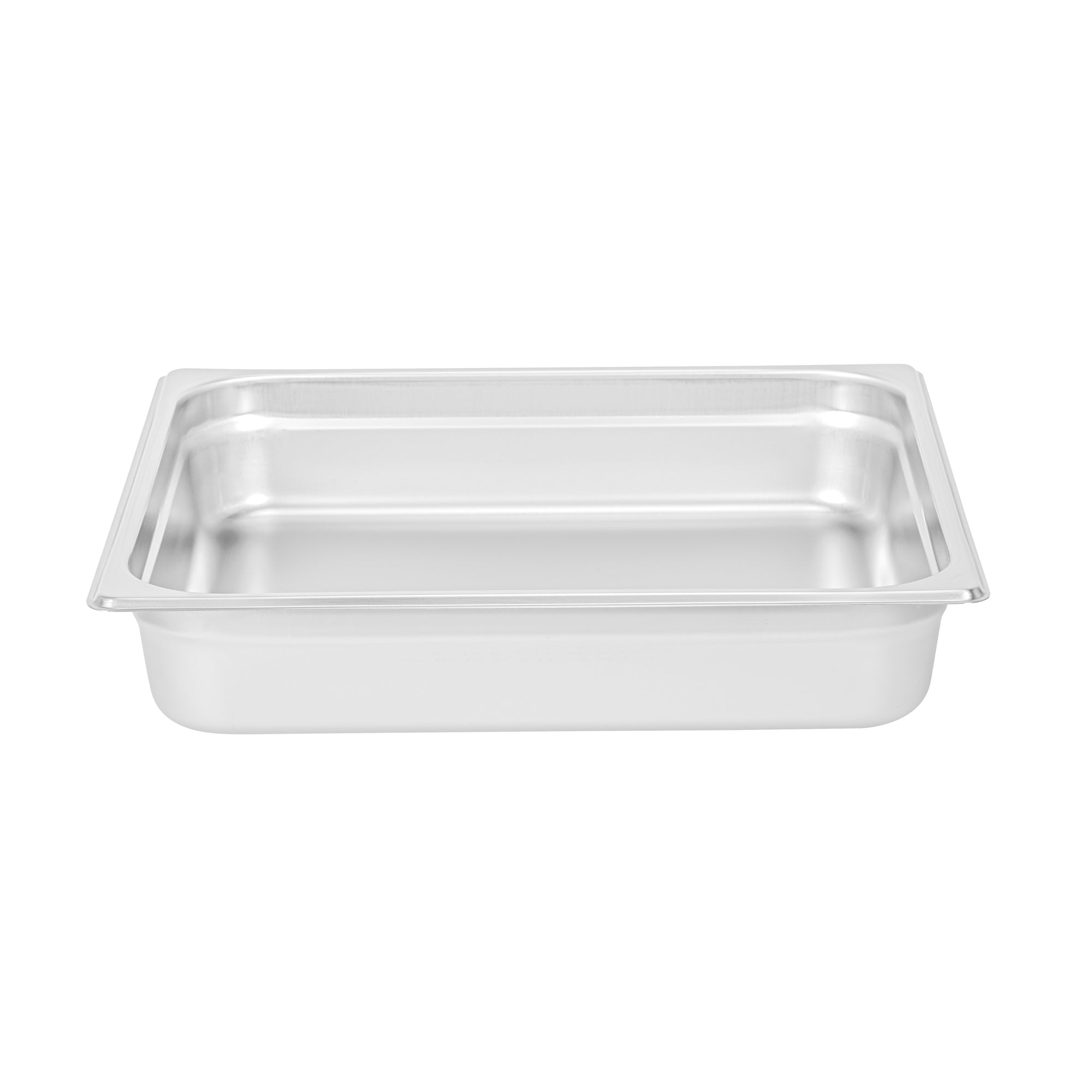 Kitchen Tek Stainless Steel 2/3 Size Steam Table Pan - 2 1/2 Inch Deep, Anti Jam, 24 Gauge - 12 count box