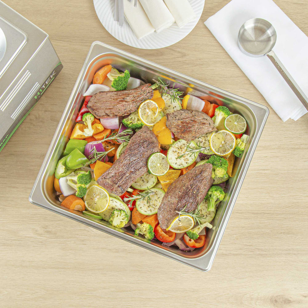 Kitchen Tek Stainless Steel 2/3 Size Steam Table Pan - 4 Inch Deep, Anti Jam, 24 Gauge - 1 count box