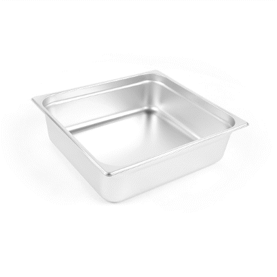 Kitchen Tek Stainless Steel 2/3 Size Steam Table Pan - 4 Inch Deep, Anti Jam, 24 Gauge - 6 count box
