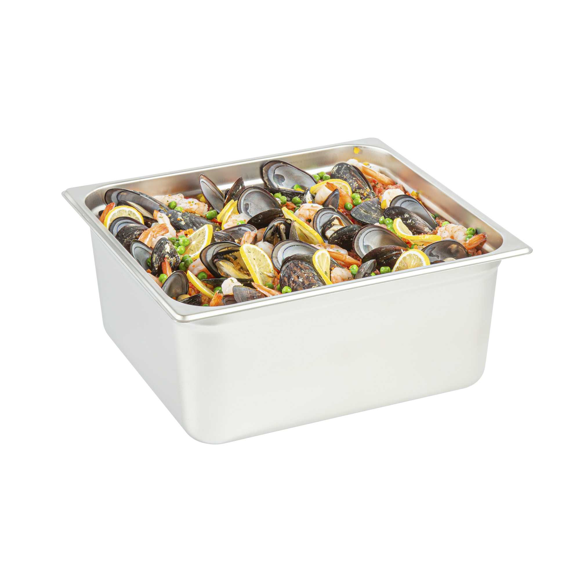 Kitchen Tek Stainless Steel 2/3 Size Steam Table Pan - 6 Inch Deep, Anti Jam, 24 Gauge - 1 count box