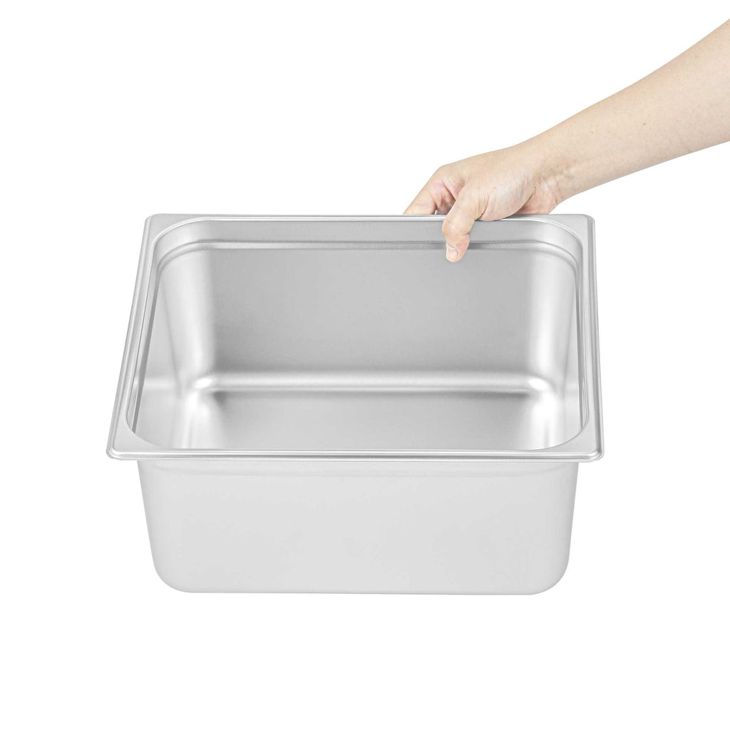 Kitchen Tek Stainless Steel 2/3 Size Steam Table Pan - 6 Inch Deep, Anti Jam, 24 Gauge - 1 count box