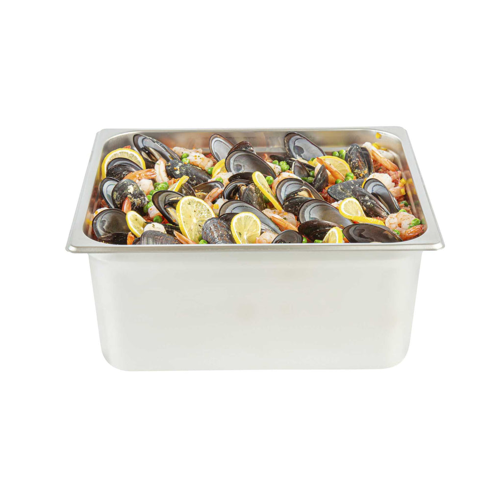 Kitchen Tek Stainless Steel 2/3 Size Steam Table Pan - 6 Inch Deep, Anti Jam, 24 Gauge - 1 count box