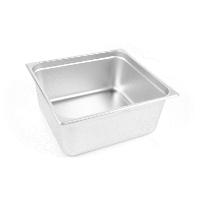 Kitchen Tek Stainless Steel 2/3 Size Steam Table Pan - 6 Inch Deep, Anti Jam, 24 Gauge - 6 count box