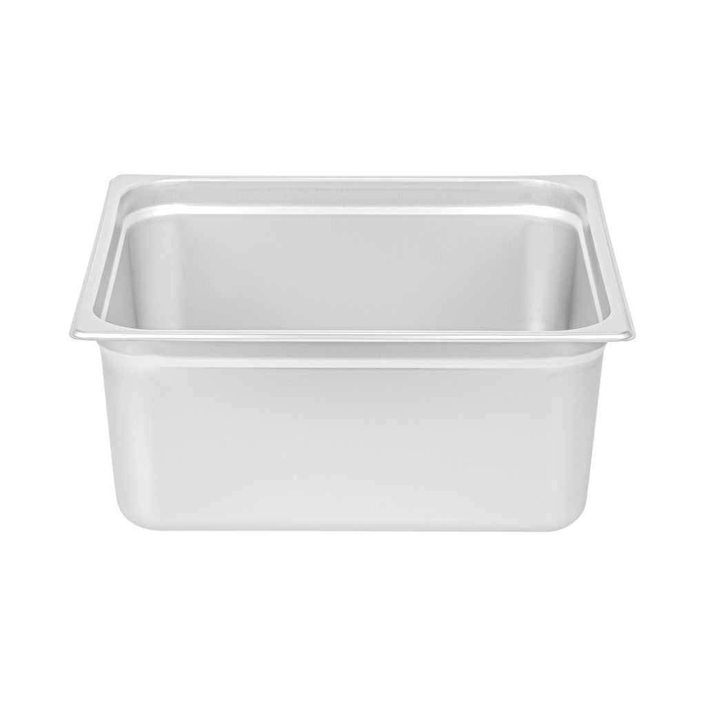 Kitchen Tek Stainless Steel 2/3 Size Steam Table Pan - 6 Inch Deep, Anti Jam, 24 Gauge - 6 count box