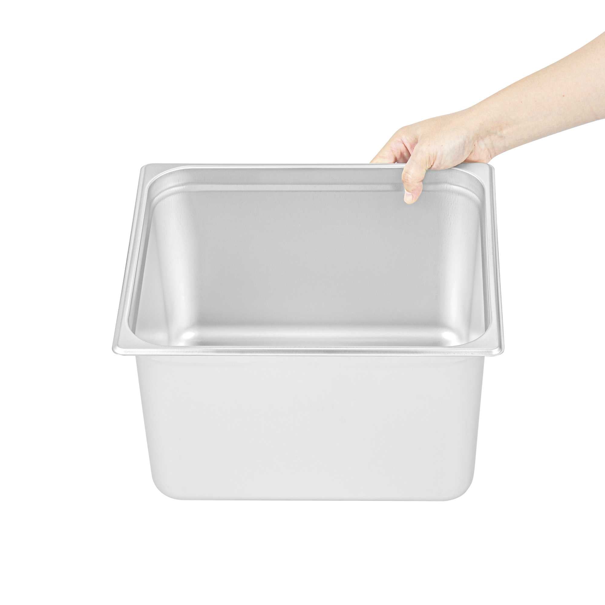 Kitchen Tek Stainless Steel 2/3 Size Steam Table Pan - 8 Inch Deep, Anti Jam, 24 Gauge - 1 count box