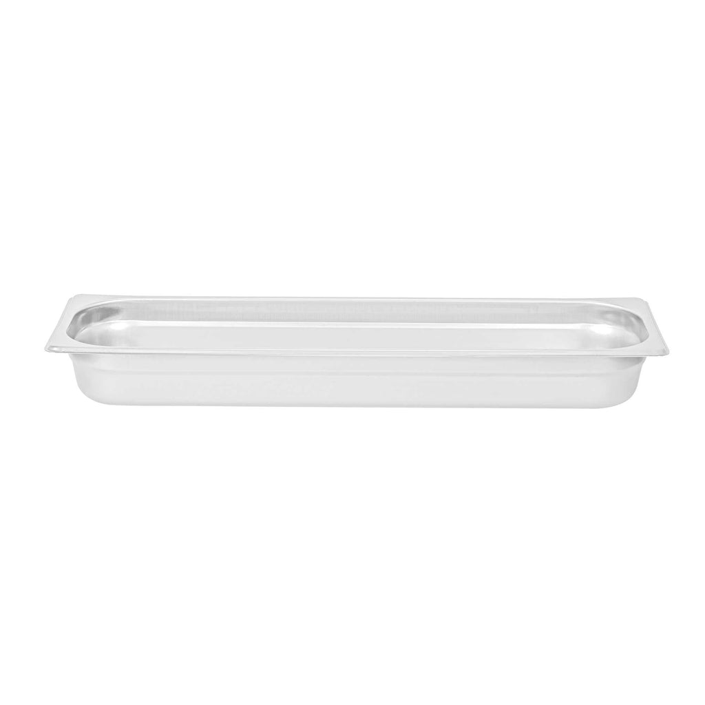 Kitchen Tek Stainless Steel 1/2 Size Long Steam Table Pan - 2 1/2 Inch Deep, Anti Jam, 24 Gauge - 1 count box