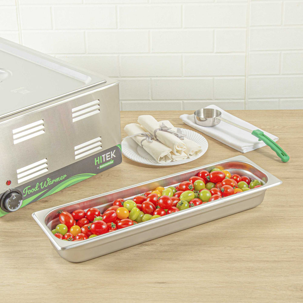 Kitchen Tek Stainless Steel 1/2 Size Long Steam Table Pan - 2 1/2 Inch Deep, Anti Jam, 24 Gauge - 1 count box