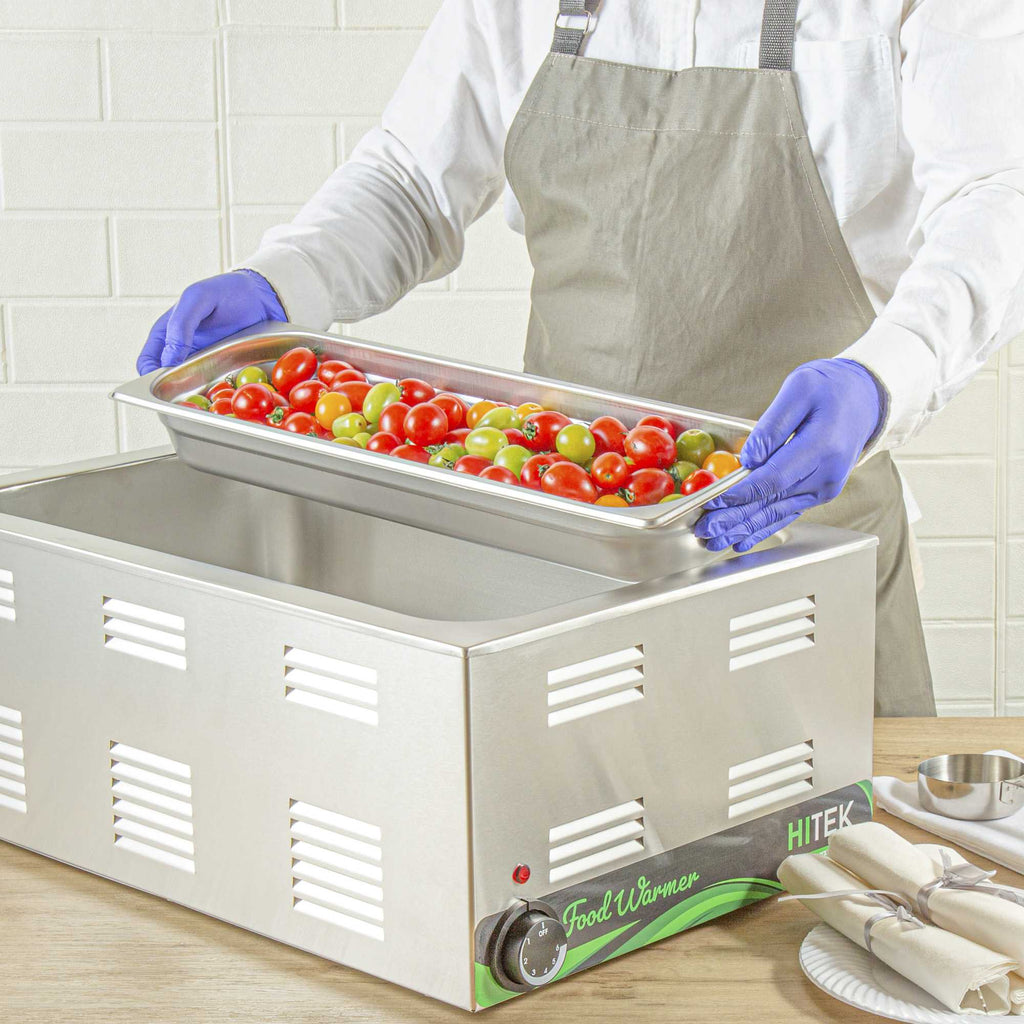 Kitchen Tek Stainless Steel 1/2 Size Long Steam Table Pan - 2 1/2 Inch Deep, Anti Jam, 24 Gauge - 1 count box