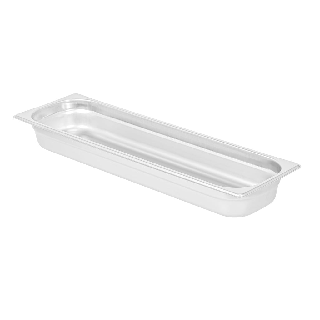 Kitchen Tek Stainless Steel 1/2 Size Long Steam Table Pan - 2 1/2 Inch Deep, Anti Jam, 24 Gauge - 6 count box
