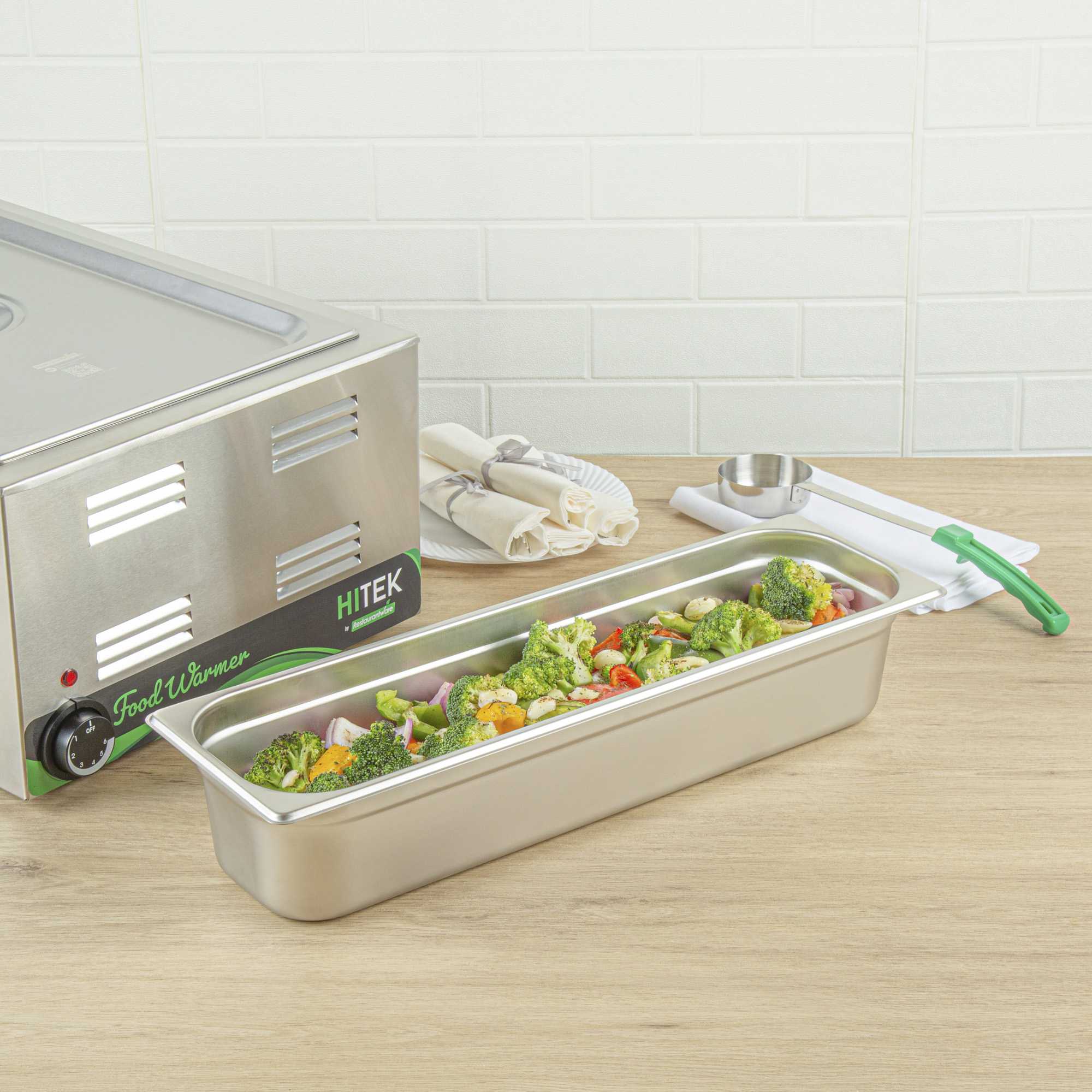 Kitchen Tek Stainless Steel 1/2 Size Long Steam Table Pan - 4 Inch Deep, Anti Jam, 24 Gauge - 1 count box