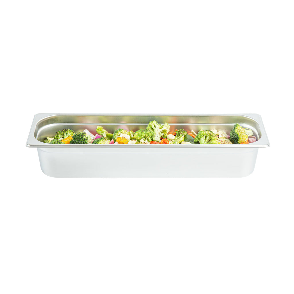 Kitchen Tek Stainless Steel 1/2 Size Long Steam Table Pan - 4 Inch Deep, Anti Jam, 24 Gauge - 6 count box