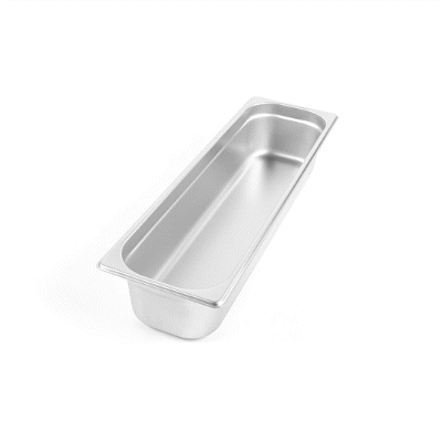 Kitchen Tek Stainless Steel 1/2 Size Long Steam Table Pan - 4 Inch Deep, Anti Jam, 24 Gauge - 6 count box