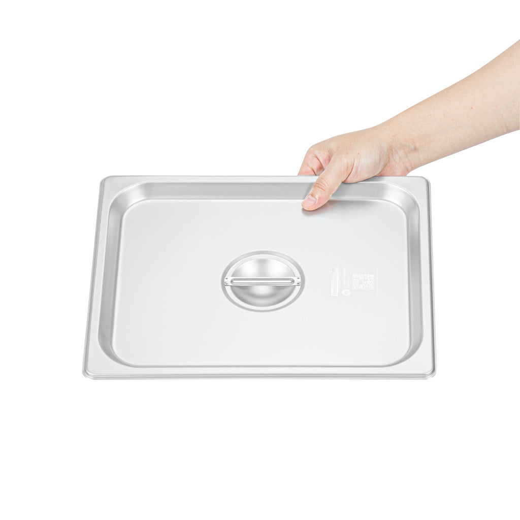 Kitchen Tek Stainless Steel Lid - Fits 1/2 Size Steam Table Pan - 12 count box
