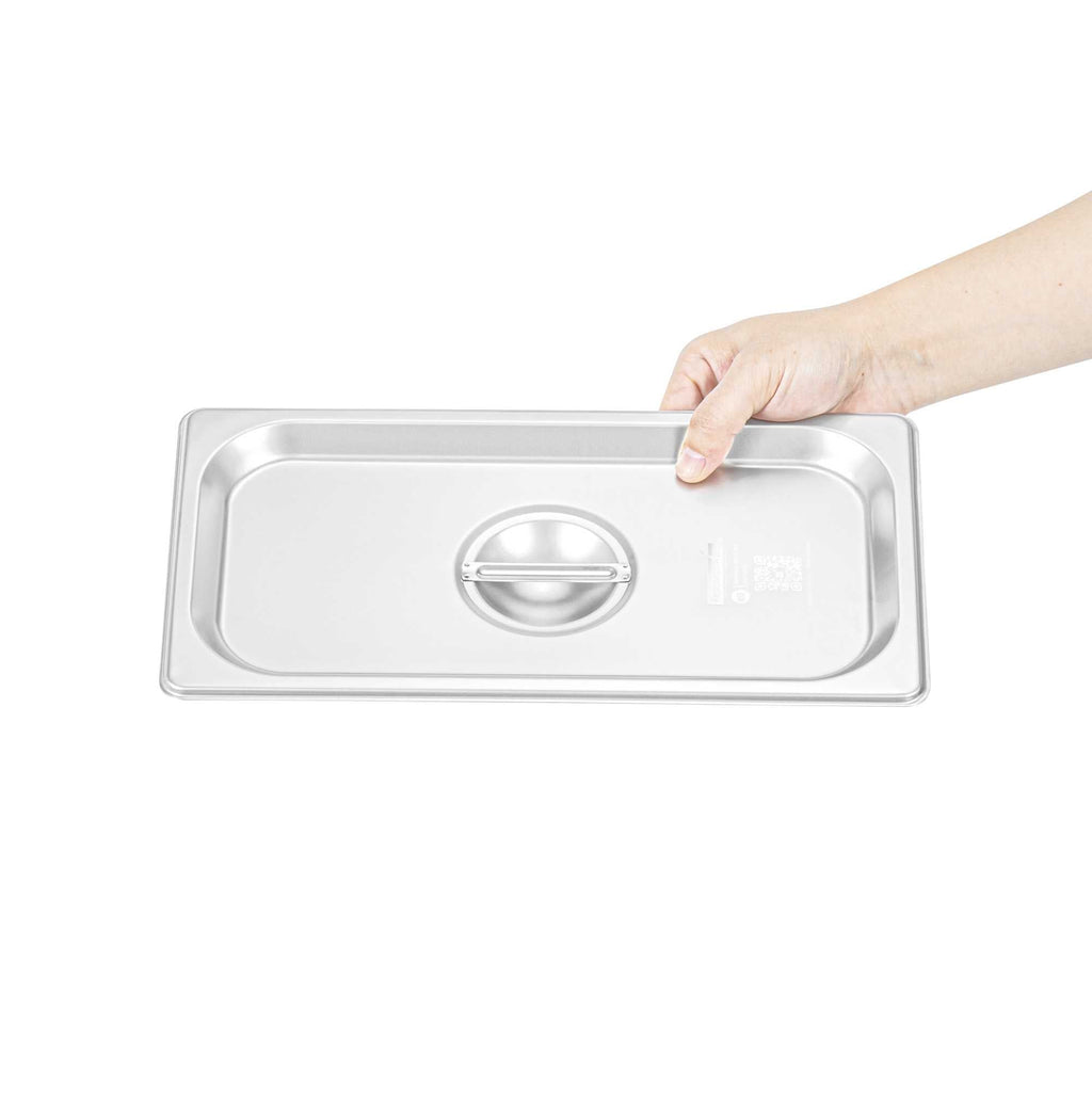 Kitchen Tek Stainless Steel Lid - Fits 1/3 Size Steam Table Pan - 1 count box