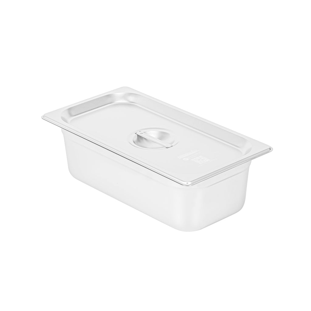 Kitchen Tek Stainless Steel Lid - Fits 1/3 Size Steam Table Pan - 12 count box