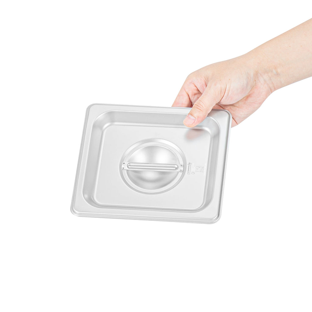 Kitchen Tek Stainless Steel Lid - Fits 1/6 Size Steam Table Pan - 12 count box