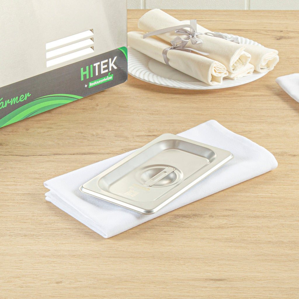 Kitchen Tek Stainless Steel Lid - Fits 1/9 Size Steam Table Pan - 1 count box