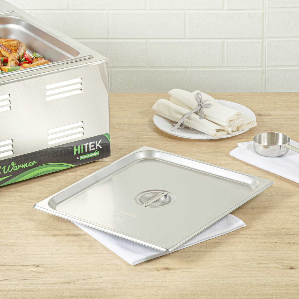 Kitchen Tek Stainless Steel Lid - Fits 2/3 Size Steam Table Pan - 1 count box