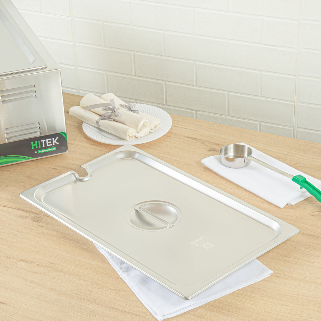 Kitchen Tek Stainless Steel Slotted Lid - Fits Full Size Steam Table Pan - 12 count box