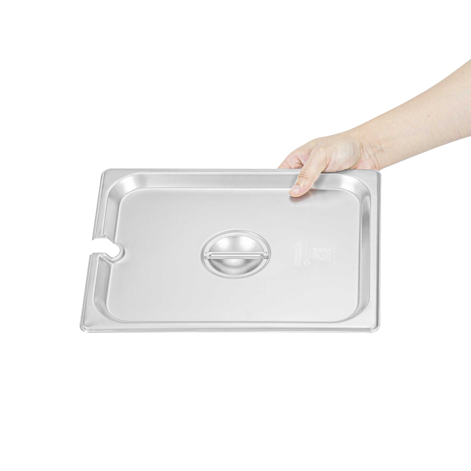 Kitchen Tek Stainless Steel Slotted Lid - Fits 1/2 Size Steam Table Pan - 1 count box