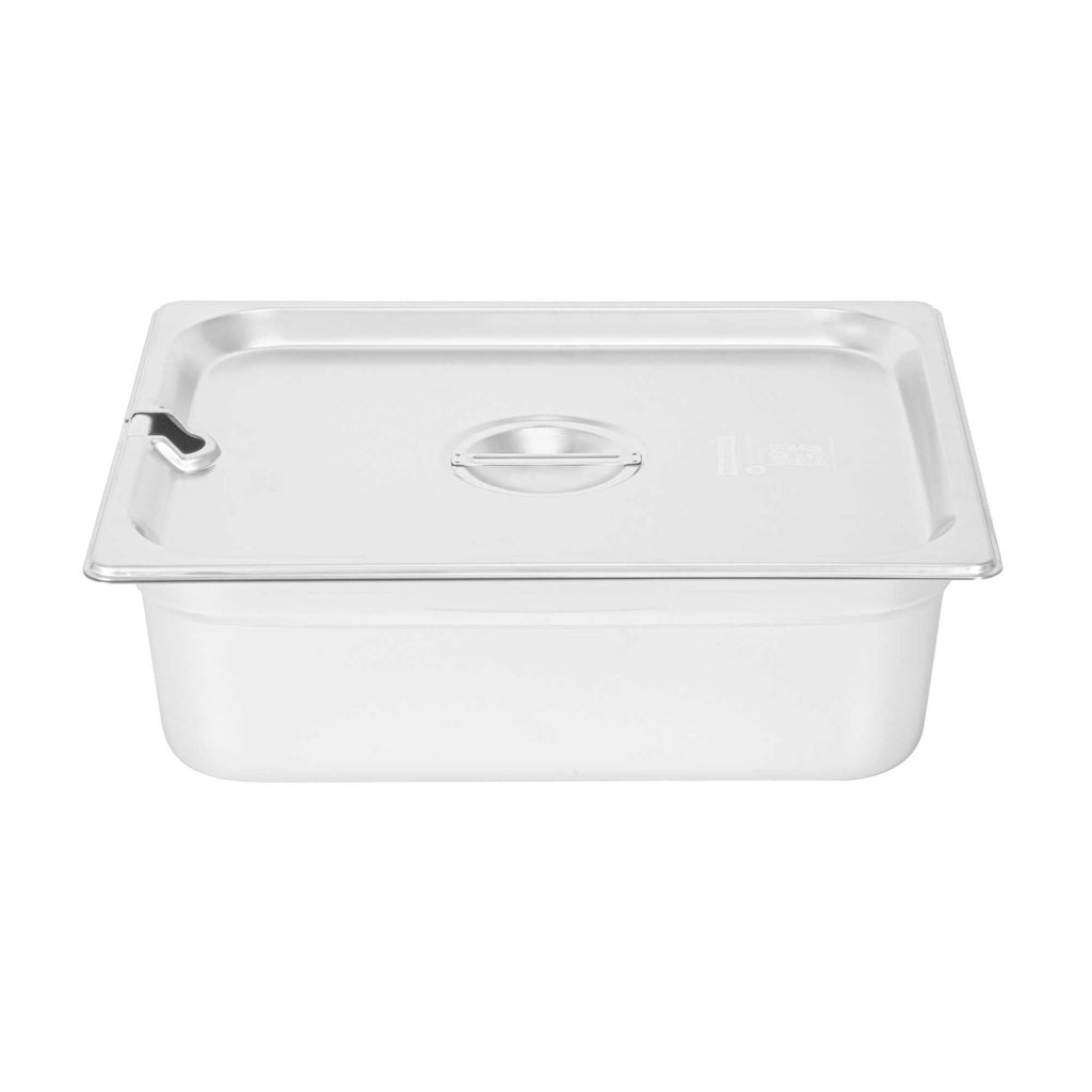 Kitchen Tek Stainless Steel Slotted Lid - Fits 1/2 Size Steam Table Pan - 1 count box