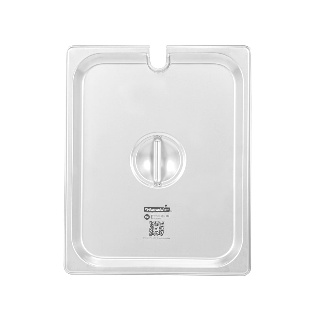 Kitchen Tek Stainless Steel Slotted Lid - Fits 1/2 Size Steam Table Pan - 12 count box